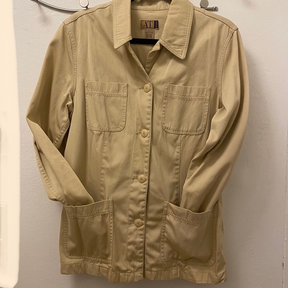 Vintage Ann Taylor Cream Denim Blazer/Jacket - Picture 2 of 8